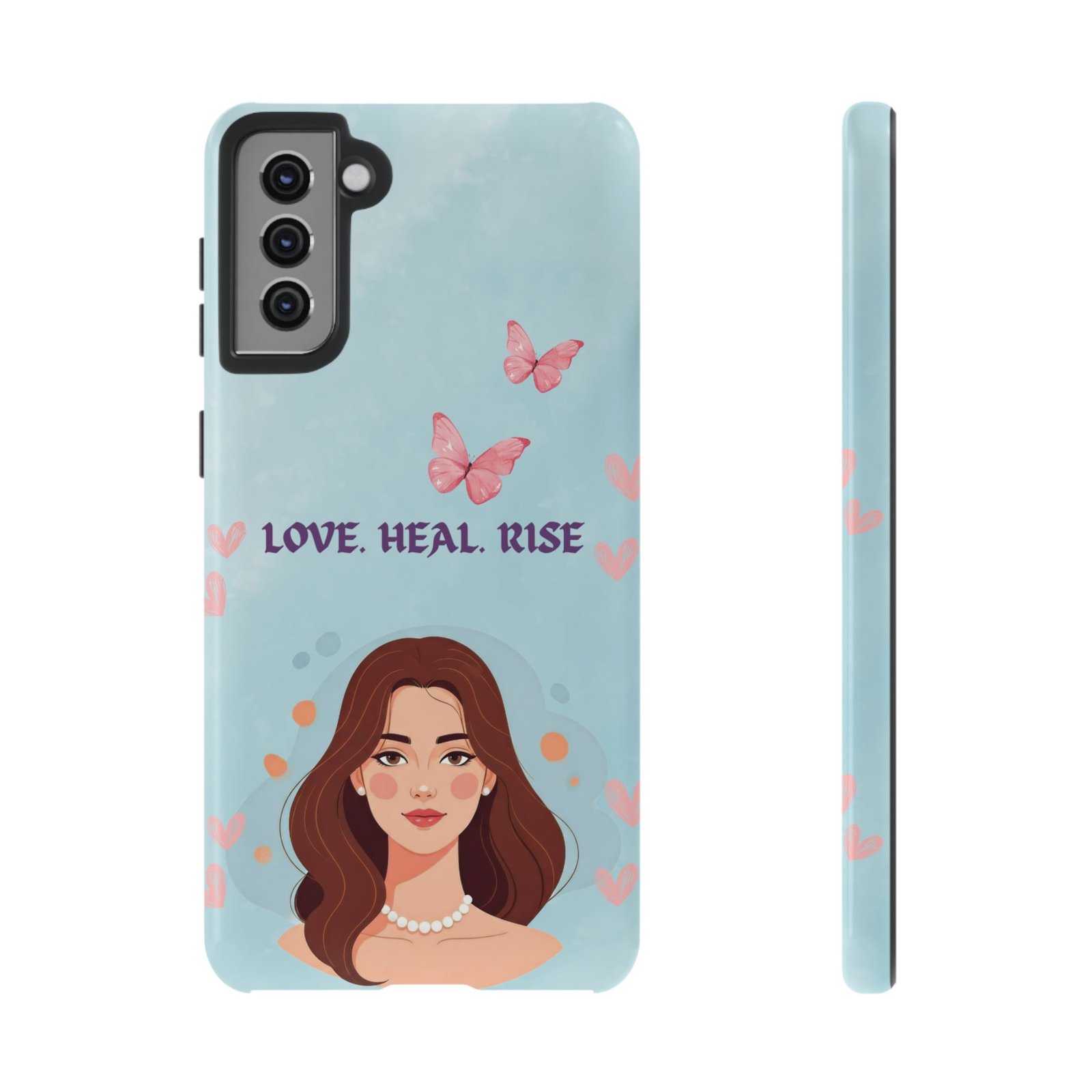 Love. Heal. Rise. – Dual Layer Protective Phone Case (Soft Feminine Aesthetic) - Image 14