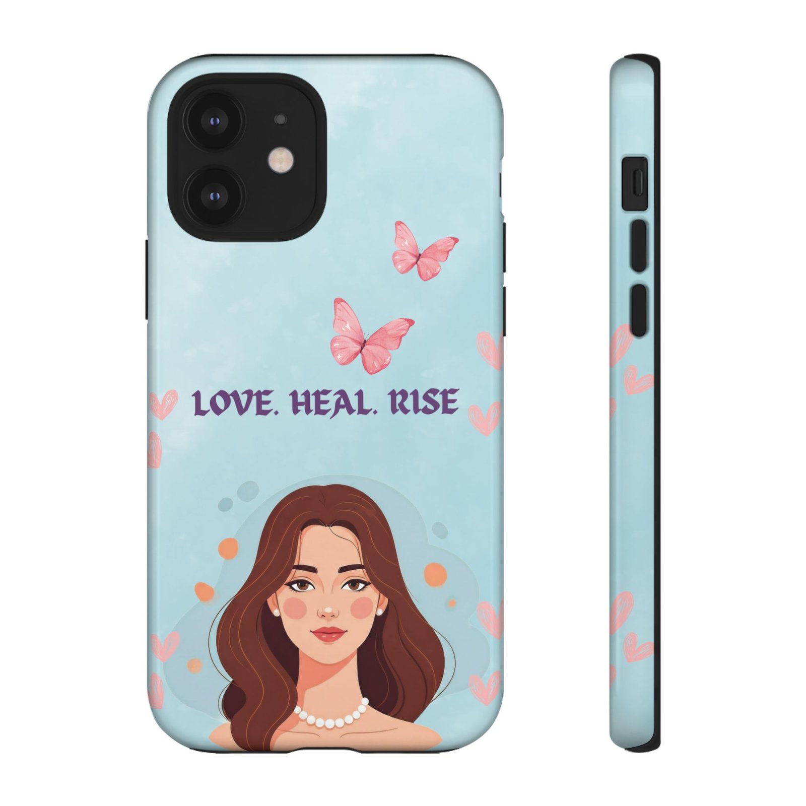 Love. Heal. Rise. – Dual Layer Protective Phone Case (Soft Feminine Aesthetic) - Image 6