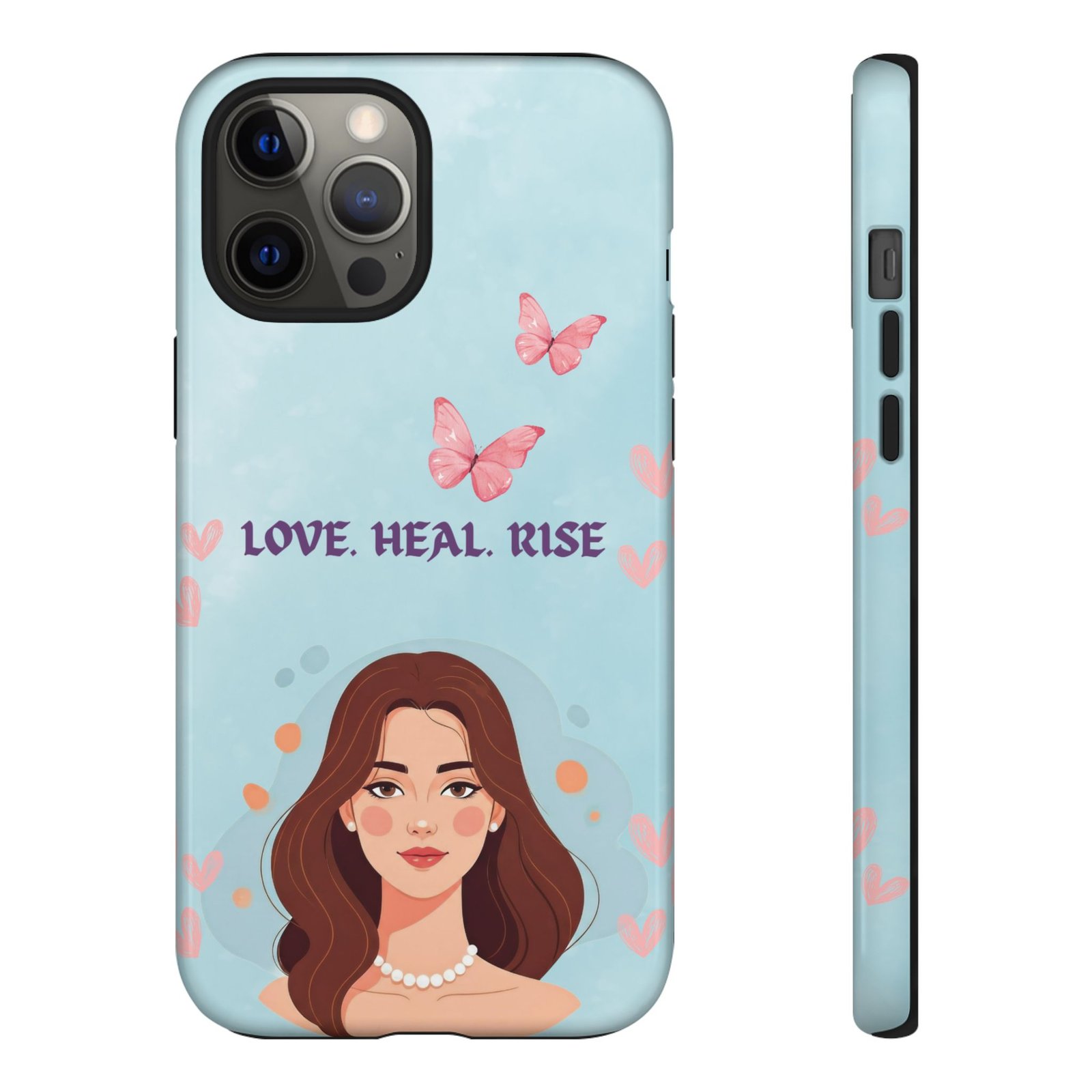 Love. Heal. Rise. – Dual Layer Protective Phone Case (Soft Feminine Aesthetic) - Image 8