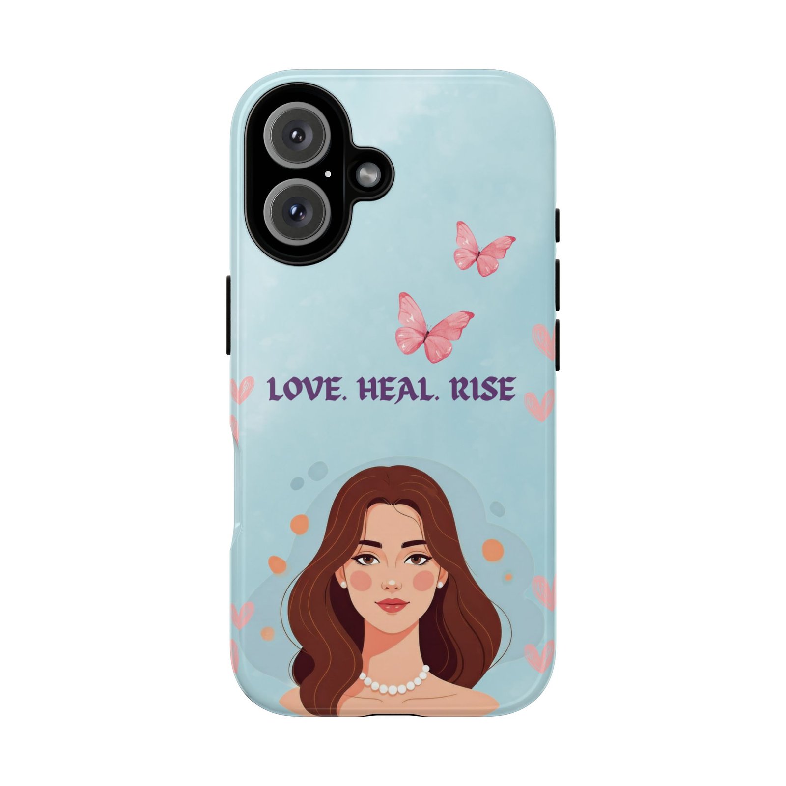 Love. Heal. Rise. – Dual Layer Protective Phone Case (Soft Feminine Aesthetic)