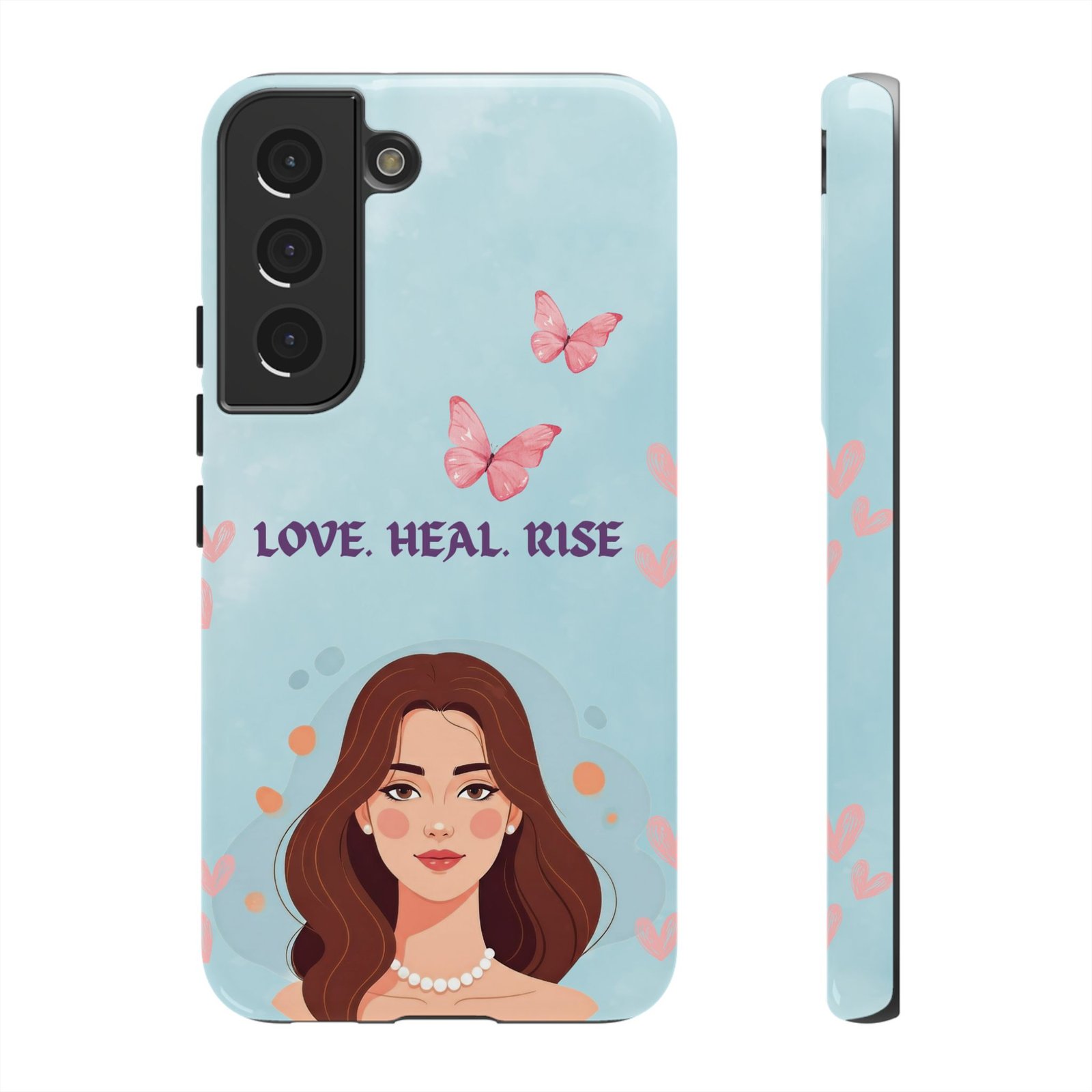 Love. Heal. Rise. – Dual Layer Protective Phone Case (Soft Feminine Aesthetic) - Image 17