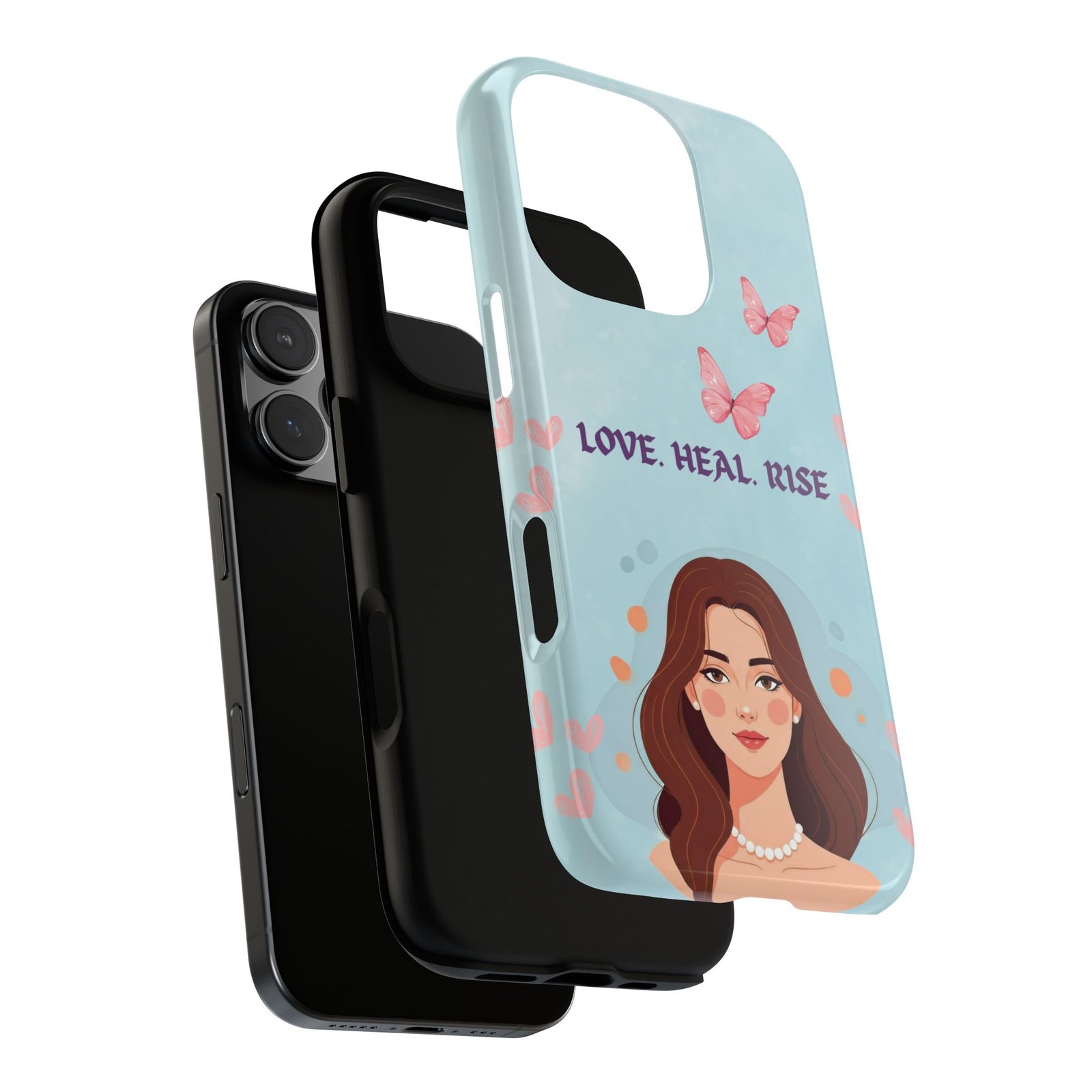 Love. Heal. Rise. – Dual Layer Protective Phone Case (Soft Feminine Aesthetic) - Image 48