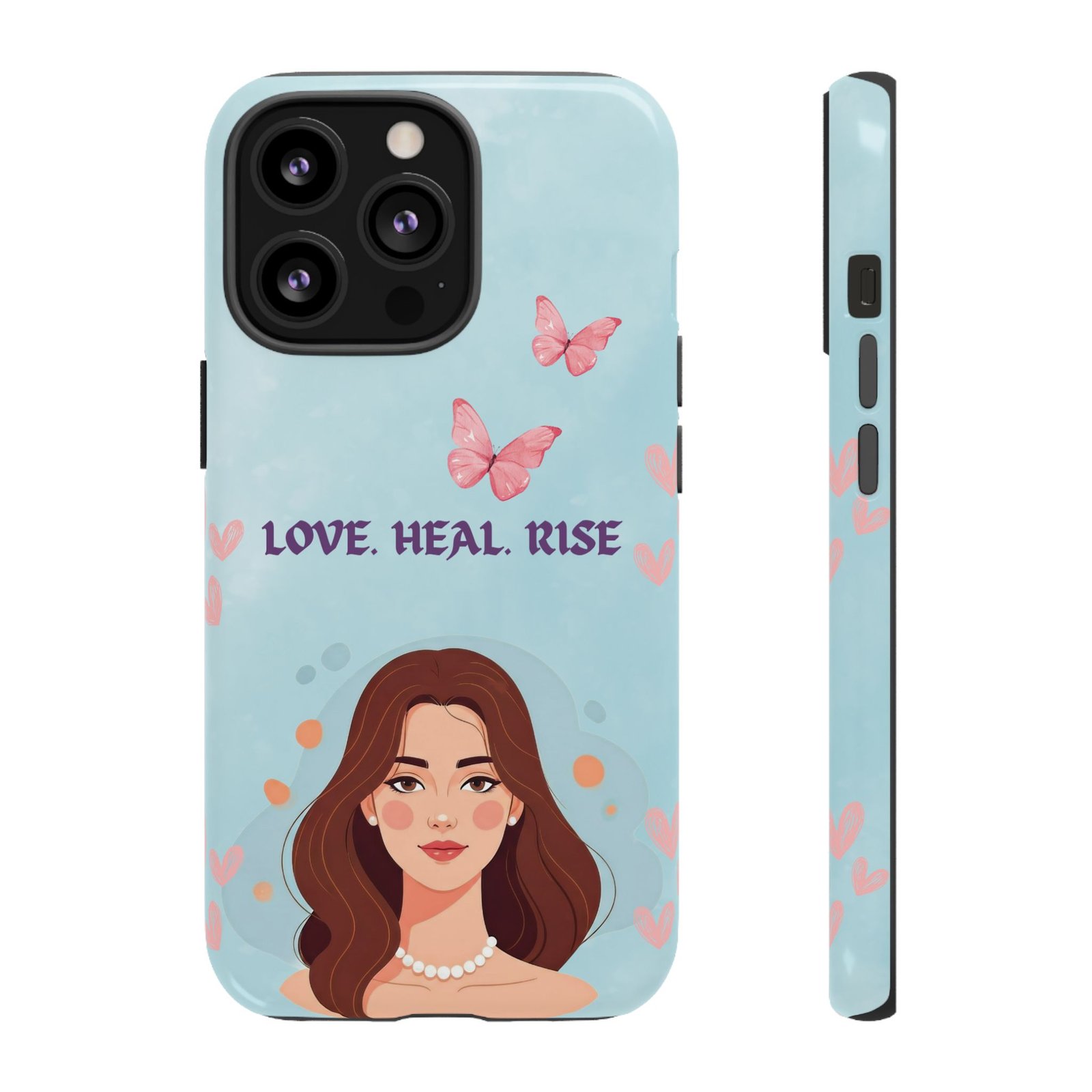 Love. Heal. Rise. – Dual Layer Protective Phone Case (Soft Feminine Aesthetic) - Image 11