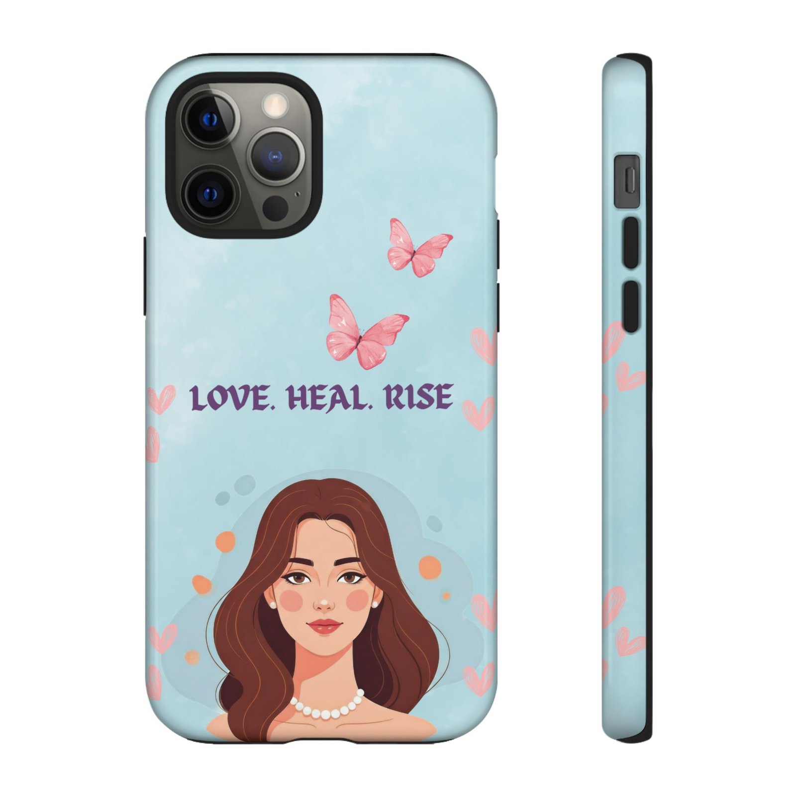 Love. Heal. Rise. – Dual Layer Protective Phone Case (Soft Feminine Aesthetic) - Image 7
