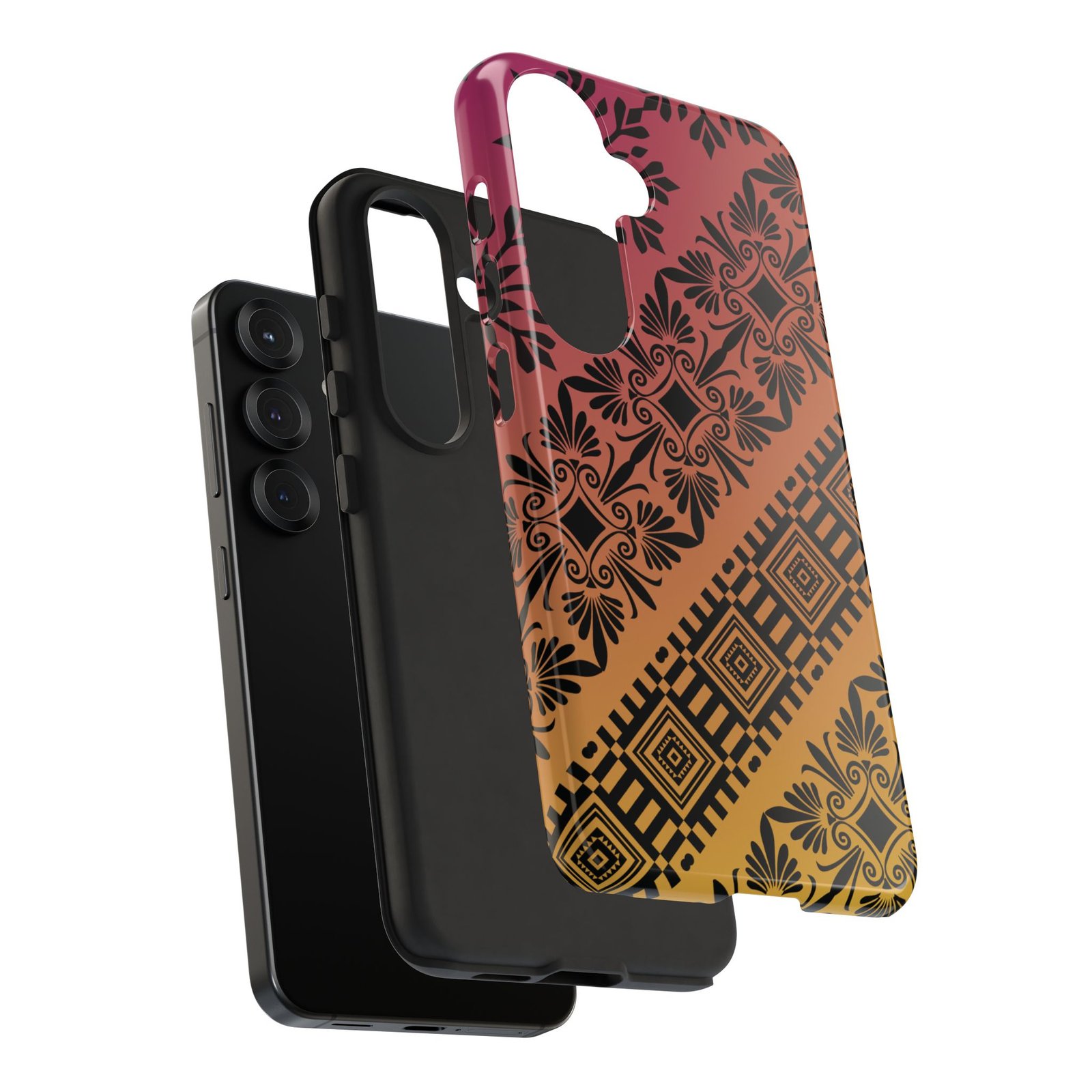 Sunset Muse – Elegant Mosaic Patterned Gradient Phone Case