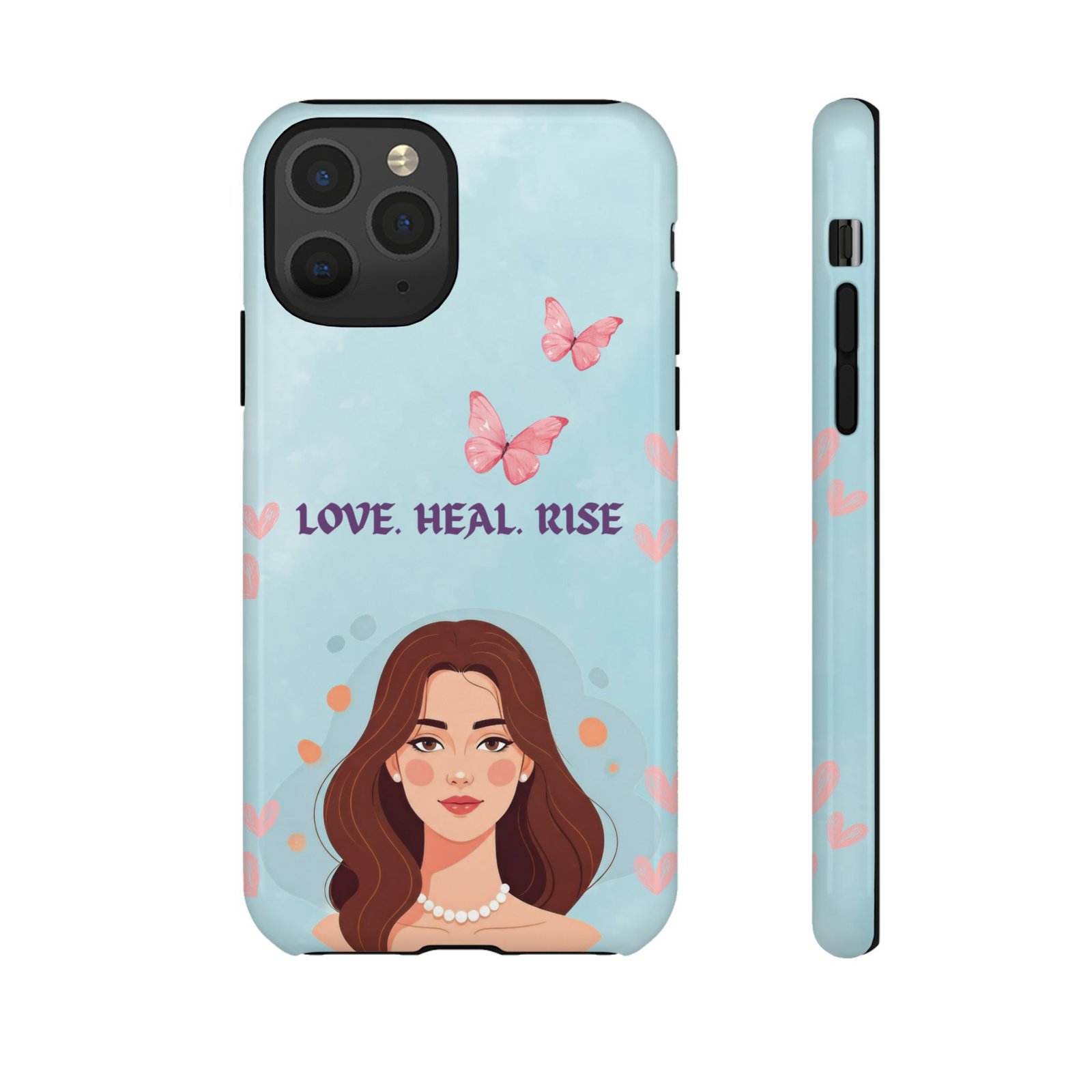 Love. Heal. Rise. – Dual Layer Protective Phone Case (Soft Feminine Aesthetic) - Image 3