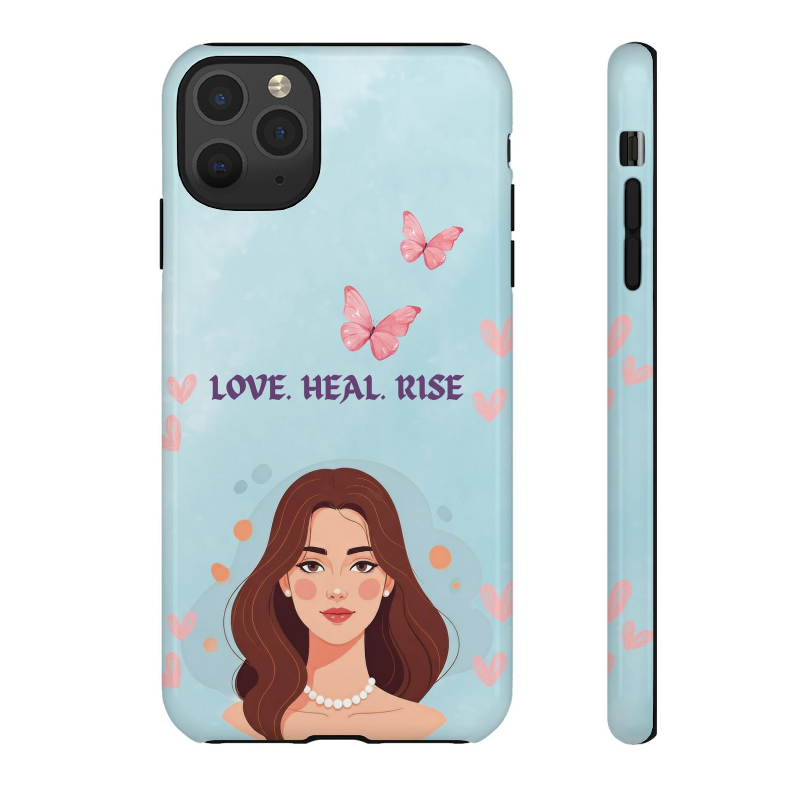 Love. Heal. Rise. – Dual Layer Protective Phone Case (Soft Feminine Aesthetic) - Image 4